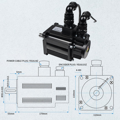 CNCTOPBAOS 1.8KW AC Servo Motor Driver Kit 3000rpm/4000rpm 220V 5.7Nm/16Nm 1800W CNC Servo Driver Controller System with 17-bit Encoder for CNC Automatic Device/Cutting Engraving Milling Lathe Machine
