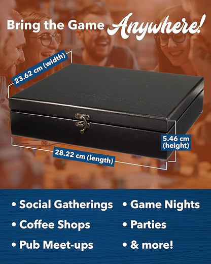 WE Games 12 Number Shut The Box Board Game- Black Stained Wood Box with Lid