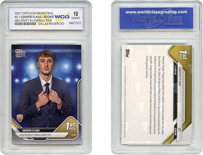 2025 Topps Cooper Flagg #1 Draft Pick Official Rookie RC Card #D1 Dallas Mavericks - Certified GEM-Mint 10