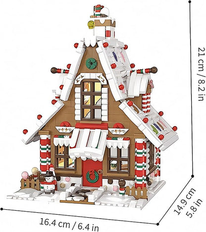 General Jim's Christmas Gingerbread House kit Building Block Bricks Set A Great Holiday Present Idea for Christmas (1455 Pieces) Modular Building Great for Teens and Adults