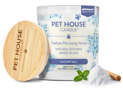 Pet House Candles Plant Based Cookie Scented Candle Clean Burning, Long Lasting for Home, Snowfall