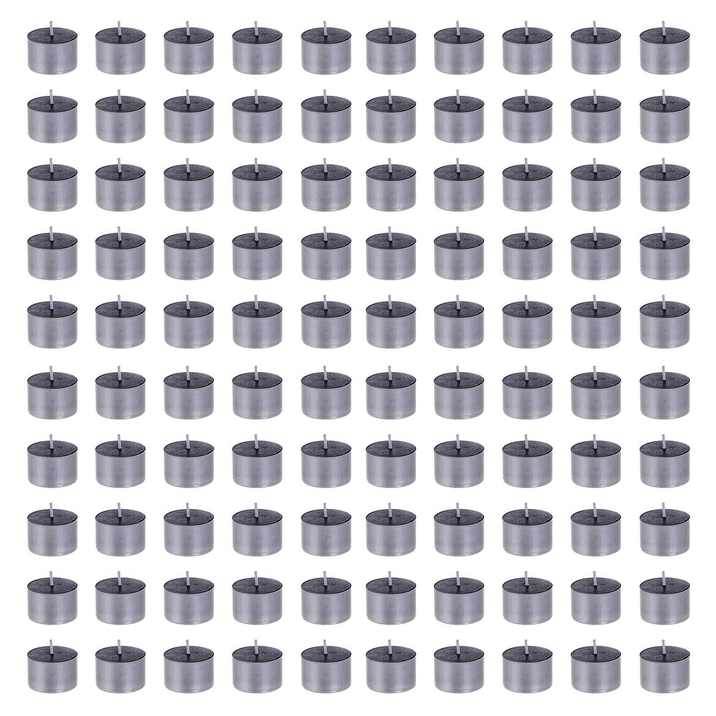 Mega Candles 100 pcs Unscented Jumbo Black Tea Lights Candles, Pressed Wax Candle 8 Hour Burn Time, Home Décor, Wedding Receptions, Occasions, Festivities, Events, Meditations, Prayers, Vigil, Altar