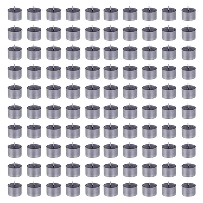 Mega Candles 100 pcs Unscented Jumbo Black Tea Lights Candles, Pressed Wax Candle 8 Hour Burn Time, Home Décor, Wedding Receptions, Occasions, Festivities, Events, Meditations, Prayers, Vigil, Altar