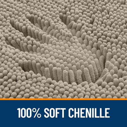 OLANLY Large Bath Rugs - Extra Soft Chenille, Quick Dry & Machine Washable | 70x46 Warm Taupe