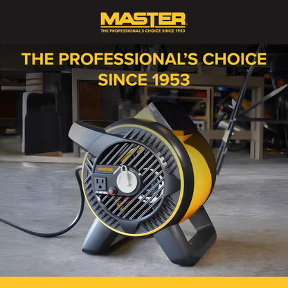 Master Heavy Duty Utility Blower, 3 Speed Portable Floor Fan with Outlet & Pivoting Head for Home & Garage Cooling, Drying and Air Circulation