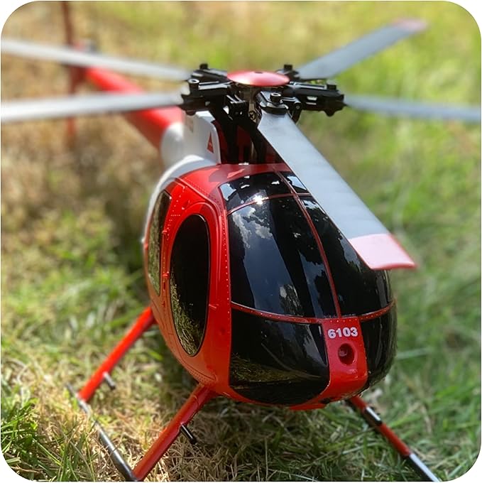 335MM MD500 C189 Remote Control Helicopter Aircraft Add Optical Flow Positioning 1/28 Scale RC Heli Maintain Altitude Hover RTF US Rescue Helicopter RTF 2Batteries