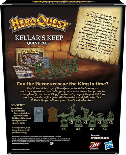 Hasbro Gaming Avalon Hill HeroQuest Kellar's Keep Expansion Dungeon Crawler Board Game for Ages 14 and Up 2-5 Players Requires HeroQuest Game System to Play