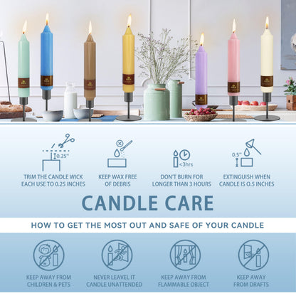 4 Pack Taper Candles Blue Tapered Candles 7 Inch Smokeless Candle Unscented Short Candlesticks Ideal for Weddings Dinner Parties Home Decor