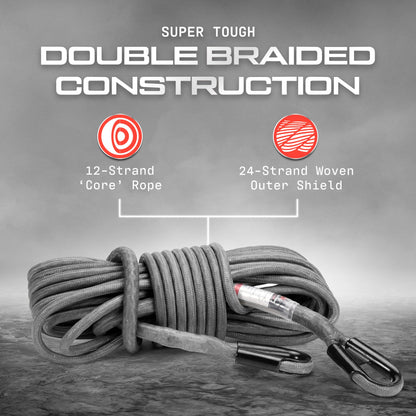 Armortek Extreme Synthetic Rope Winch Heavy Duty Tow Rope, 7/16" x 50' Winch Cable, 11000KG Load – Ultimate Winch Rope Kit, for Car, Truck