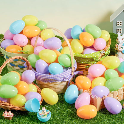 JOYIN 3.15" Pastel Easter Eggs, 500PCS Large Plastic Eggs, Empty Colorful Fillable Eggshells for Easter Hunt, Party Favor, Basket Stuffers Filler, Classroom Prize Supplies