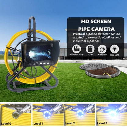 KAOLALI Endoscope Sewer Camera with Light Pipeline Inspection Endoscope Camera 5” high Resolution Screen 6 LED Light with DVR Function Snake Cable Waterproof for Sewer Line Home Pipe Plumbing