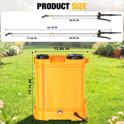 Battery Powered Backpack Sprayer for De-walt 20v Max Battery, 5.3 Gallon, 100 PSI Electric Weed Sprayer, Yard Graden Sprayer with Telescopic Wand, 7 Nozzles, Backpack Sprayer 20v(Battery Not Included)