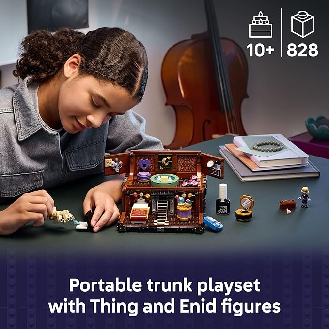 LEGO Wednesday Thing’s Apartment Building Toy - Transforming Trunk Playset W/Poseable Thing &amp Enid Sinclair Minidoll - Wednesday Merch for Girls &amp Boys Ages 10+ - Gift Idea for Birthdays - 76