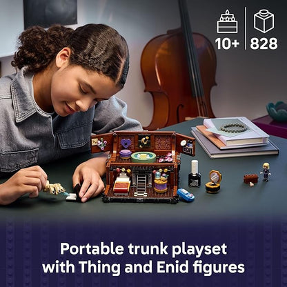 LEGO Wednesday Thing’s Apartment Building Toy - Transforming Trunk Playset W/Poseable Thing &amp Enid Sinclair Minidoll - Wednesday Merch for Girls &amp Boys Ages 10+ - Gift Idea for Birthdays - 76