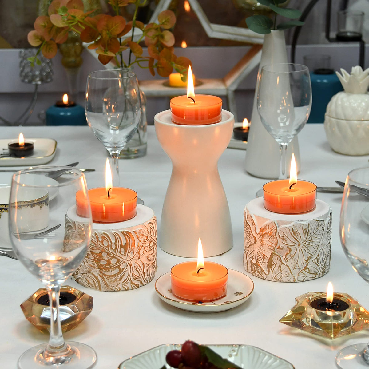 Zest Candle 12-Piece Tealight Candles, Mega Oversized Orange s