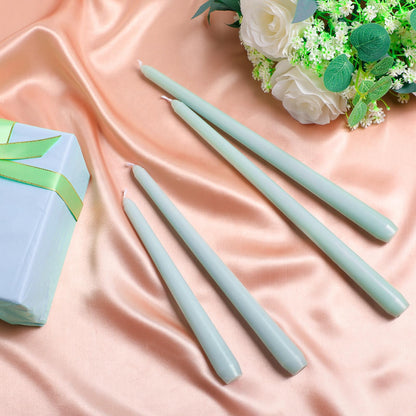 MTLEE Taper Candles 8/10/12 Multi Height Unscented Taper Candles 8 Burn Hours for Dinner Decorative Home Decoration Fall Thanksgiving Wedding Party Candlesticks(Bean Green,36)