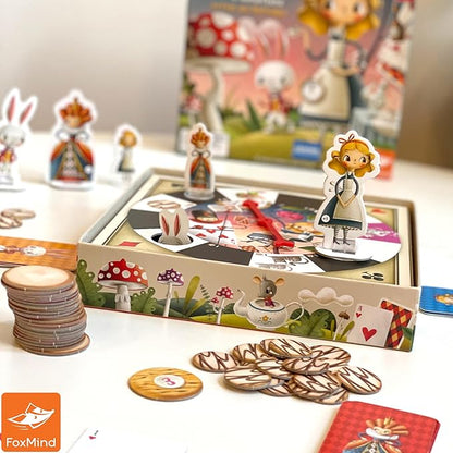 FoxMind Games: Alice's Adventures in Wonderland - Granna Fairytale Board Game Race to Become The Tea Party Champion Family Ages 6+ 2-4 Players