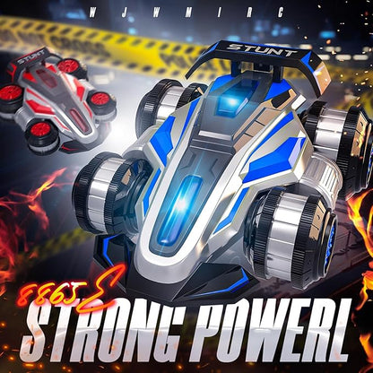 1:14 Drift Remote Control Car 2.4GHz 4WD RC Cars Rotating 360 Degrees Vehicle Toys with Lights Music Upright Walking Four-Wheeled Rollover Stunt Car Gifts for Boys Girls 6-12 Year（Red）