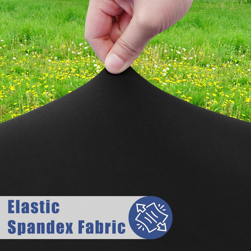 Moosfor Round Spandex Tablecloth 2 Pack, Elastic Fitted Waterproof Tablecloths for 36"-44" Tables, Stretch Washable Picnic Table Cover for Camping, Dining, Indoor and Outdoor, Black