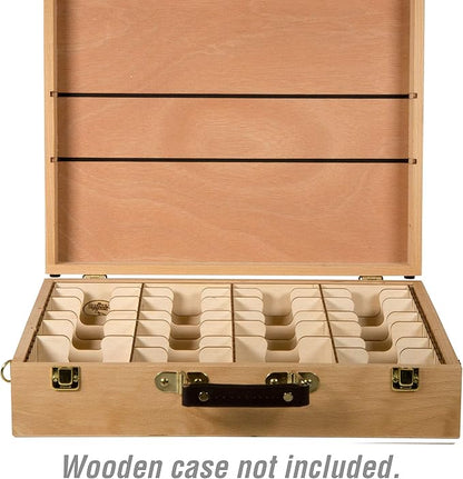 The Broken Token Horizontal Card Organizer for Wooden Artist Case - 4-Row Wood Storage Box with Multiple Adjustable Dividers (Wooden Case Not Included)