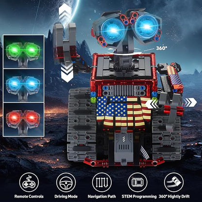 JOJO&ampPeach Stem Building Toys Remote &amp APP Controlled 4 in 1 Wall Robot/Stunt Car/Triangle Robot STEM Projects Creative Gifts Toys for Boys Girls 6-12 (560 Pieces)