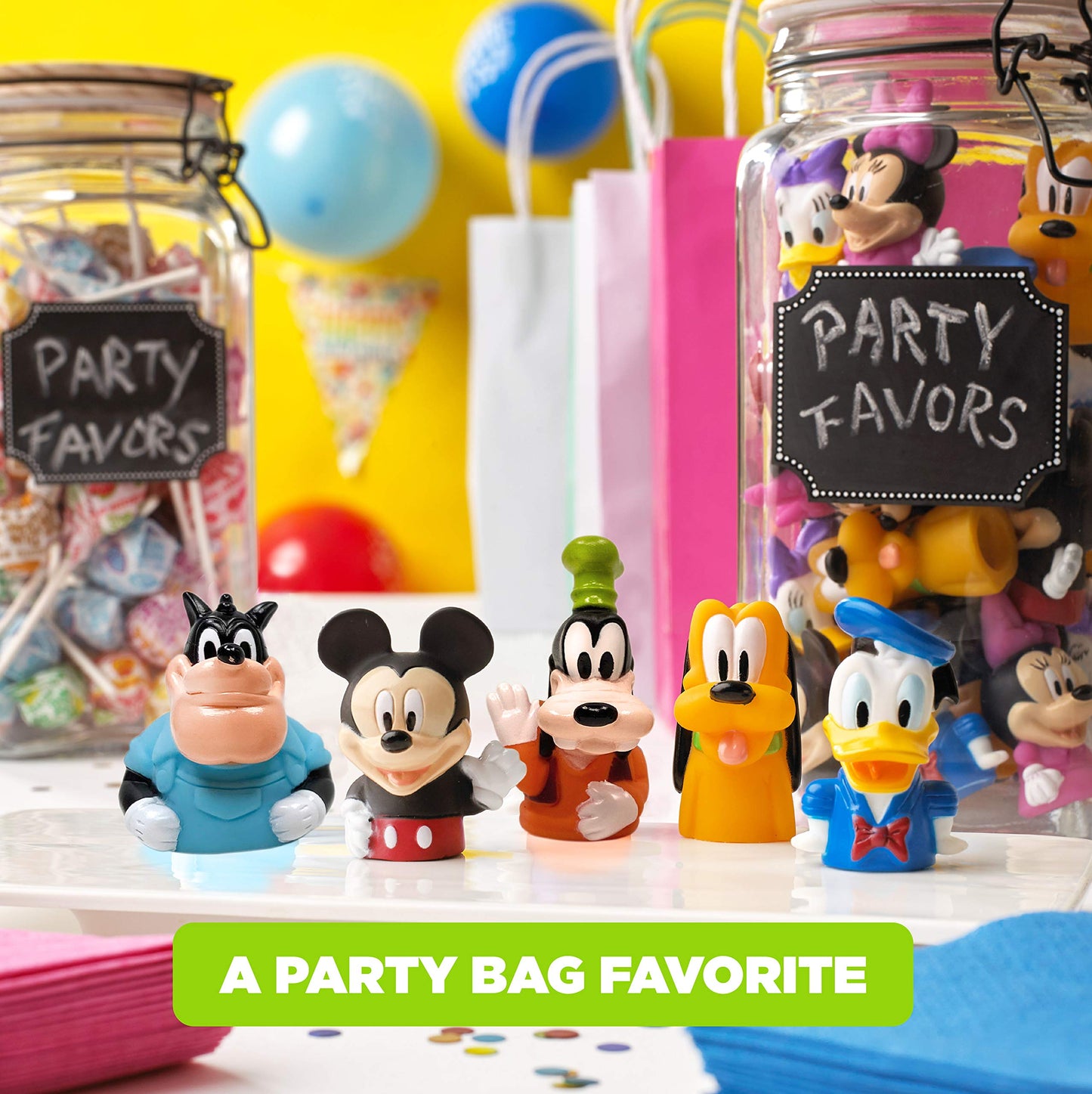 Disney Mickey & Friends 10-Piece Finger Puppet Set - Party Favors, Educational Story Time, Floating Pool & Beach Toys
