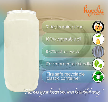 Hyoola 7 Day White Prayer Candles, 10 Pack - 6" Tall Pillar Candles for Religious, Memorial, Party Decor, Vigil and Emergency Use - Vegetable Oil Wax in Plastic Jar Container