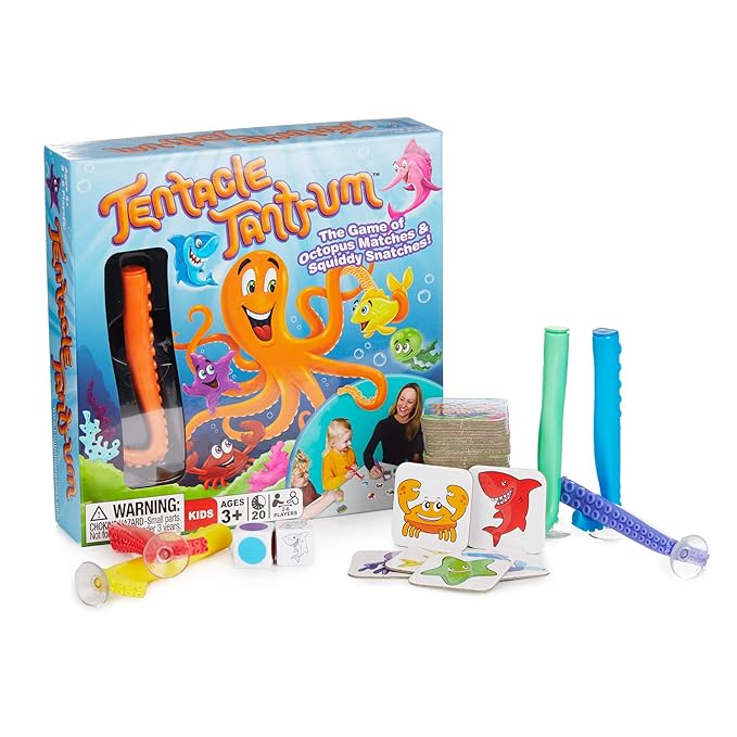 Continuum Games Tentacle Tantrum Fast-Paced Octopus Game of Matches and Squiddy Snatches | 2-6 Players 20-Minute Play Time Ages 3 and Up | Family Games for Kids and Adults