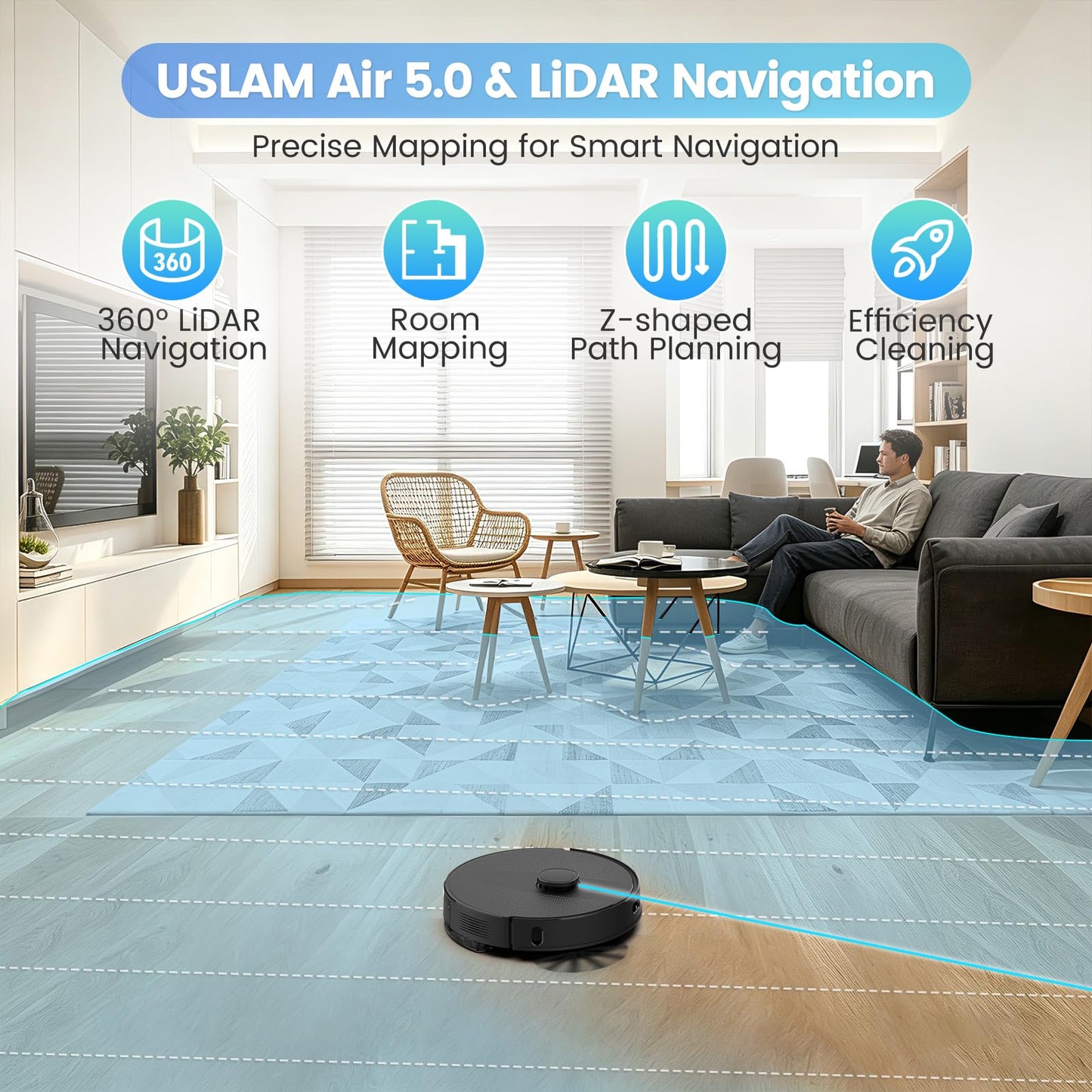 T20+ Self Emptying Robot Vacuum and Mop Combo, 6,000Pa Suction Robotic Vacuums, 75-Day Capacity, Home Mapping, APP & Voice & Remote, 180-Min Runtime, Robot Vacuum Cleaner for Pet Hair, Hard Floor