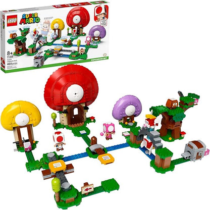 LEGO Super Mario Toad's Treasure Hunt Expansion Set 71368 Building Kit Toy for Kids to Boost Their Super Mario Adventures with Mario Starter Course (71360) Playset (464 Pieces)