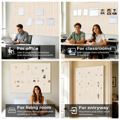 Large Felt Bulletin Board，47.2" x 35.4" 12 Pack Cork Board Alternative for Walls,Felt Wall Tiles for Office & Home Decor,Pin Board with 30 Pcs Pushpins and 72 Adhesive Tabs-Camel