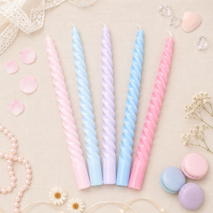 10 Inch Cream Candy Taper Candle Set, 10 Pack Elegant Unscented Dripless Candlesticks for Family Dinner Parties Home Decoration Picnic