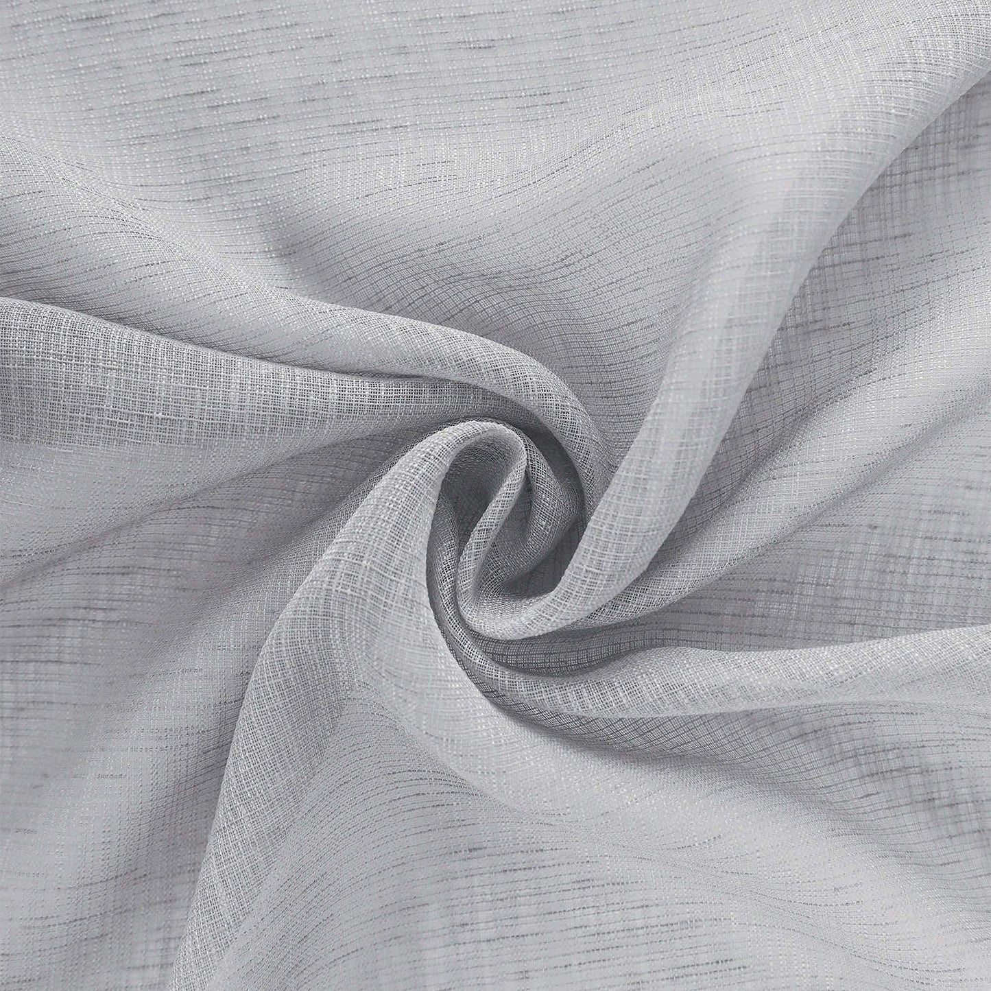 koufall Gray Linen Look Curtains 96 ines Long Set of 2 Rod Pocket Elegant Woven Textured Voile Sheer Drapes for Bedroom Living Room Patio Sliding Door Home Office Backdrop 52x96 in Length Silver Grey