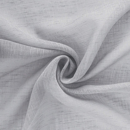 koufall Gray Linen Look Curtains 96 ines Long Set of 2 Rod Pocket Elegant Woven Textured Voile Sheer Drapes for Bedroom Living Room Patio Sliding Door Home Office Backdrop 52x96 in Length Silver Grey