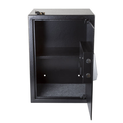 Digital Safe - Electronic Steel Safe with Keypad and Manual Override Keys - Protect Money, Jewelry, Passports - For Home, Business by Stalwart (Black)