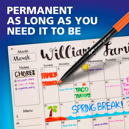 EXPO Wet Erase Markers, Semi-Permanent, Black, Ultra Fine Tip, 12 Count - For Writing on Glass, Whiteboards, Mirrors, Calendar, Labeling, Organizing (Pack of 12)