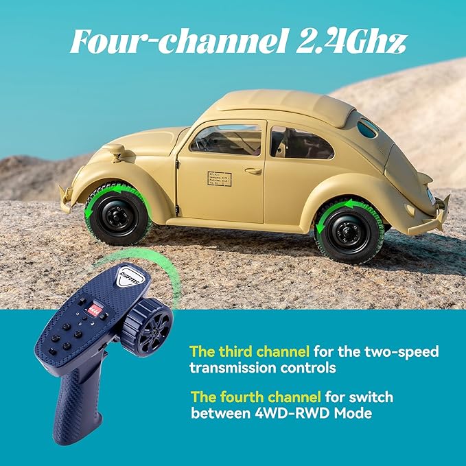 Rochobby 1/12 RC Crawler KOMMANDEURWAGEN 82E Model 2WD/4WD Hobby Grade Off-Road Truck with LED Light Effects USB Charger for Adults