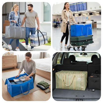 BALEINE 8-Pack Oversized Moving Bags with Reinforced Handles, Heavy-Duty Storage Tote for Clothes, Moving Supplies (Royal Blue, 8-Pack)