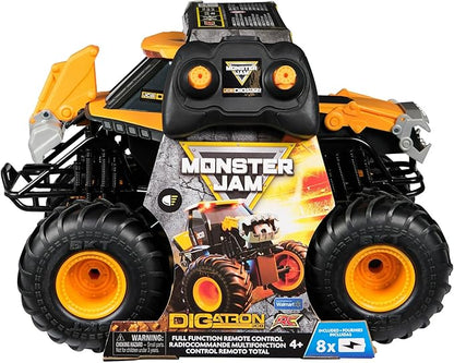 Monster Jam JCB DIGATRON Remote Control Truck 1:15 Scale RC Monster Truck with 2.4GHz Full-Function Controller Indoor/Outdoor Official Vehicle for Kids Ages 4+