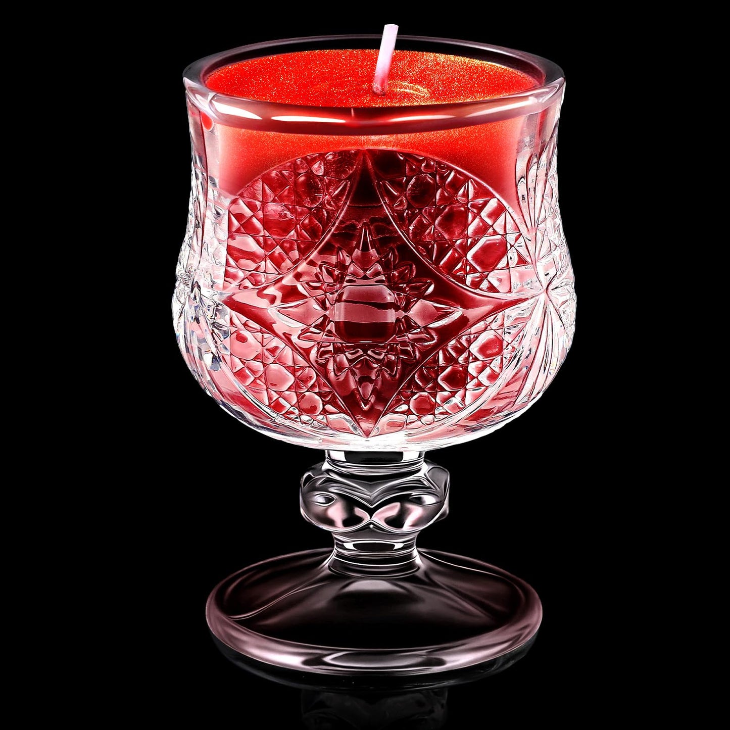 Tisancy Tiny Low Temperature Candles -Wine Red Goblet Shaped Body Safe Scented Tea Lights, Low Heat Decorative Candles for Lover, Couples, Home, Valentines Gifts, Wedding & Romantic Ambiance