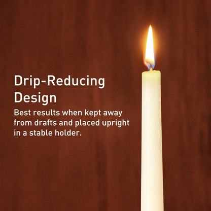 Viyffo Taper Candles, 10 Inch, 12 Pack, Ivory – Unscented, Dripless & Smokeless Design, Up to 8-Hour Burn – Tall Candlesticks for Wedding, Dinner & Home Decor