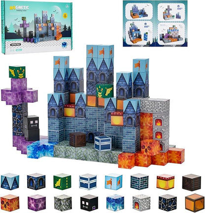 Magnetic Blocks Building Cubes Toys for Kids Ages 3+ 160 PCS Strong Magnetic STEM Sensory Stacking Blocks Educational Learning Toys Birthday Festival Gifts for Boys Girls with Storage Bag