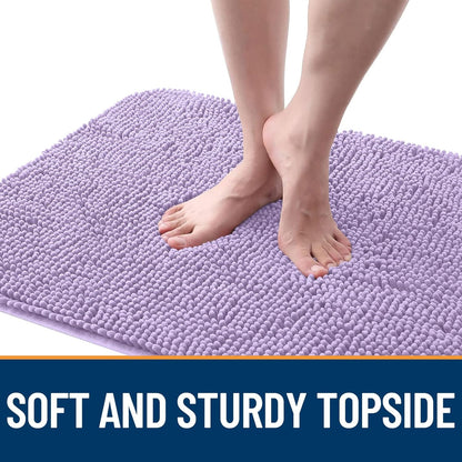 OLANLY Dog Door Mat - Absorbent Non-Slip Washable Doormat for Muddy Paws | 47x20 Inches, Lavender