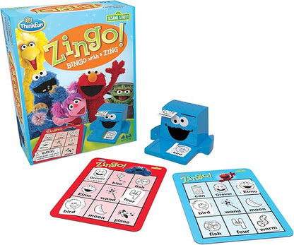 ThinkFun Sesame Street Zingo! Build Language Skills with All Your Favorite Sesame Street Characters. for Ages 4+