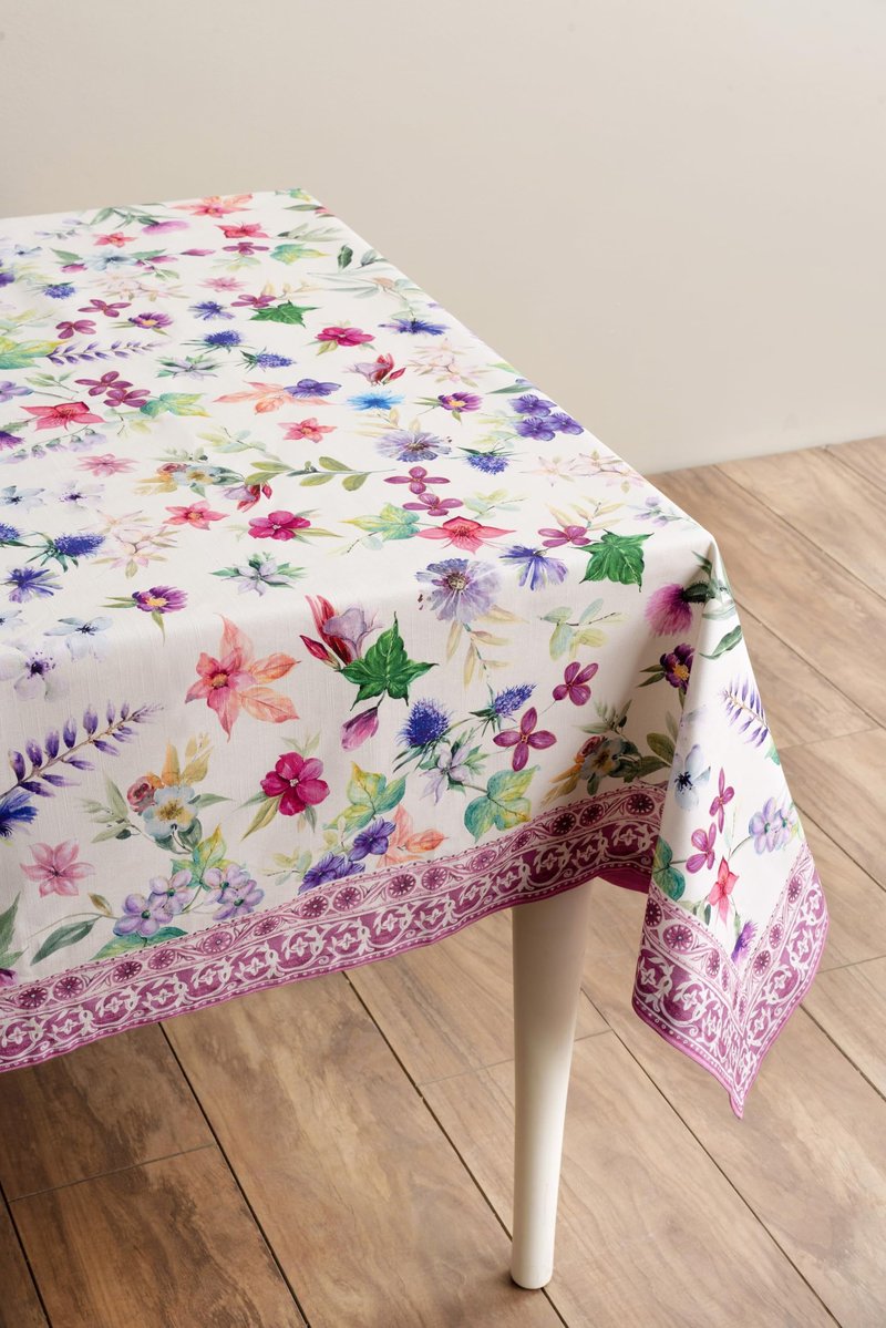 Maison d' Hermine Table Cloth Rectangle Table 100% Cotton 70 x 140 Inches Tablecloth Reusable Decorative for Dining Kitchen Room Farmhouse Home Gifts for Mothers Day Spring Summer - Chardon