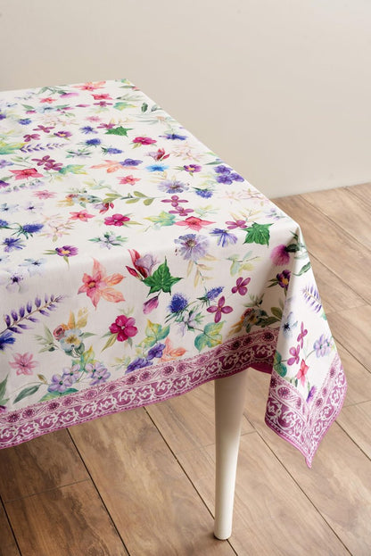 Maison d' Hermine Table Cloth Rectangle Table 100% Cotton 70 x 140 Inches Tablecloth Reusable Decorative for Dining Kitchen Room Farmhouse Home Gifts for Mothers Day Spring Summer - Chardon