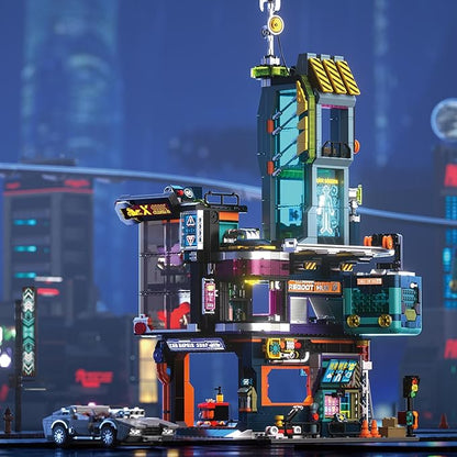 Cyberpunk Repair City Building-Bricks Set with Future Sports Car Future City Modular Buildings Set Display Idea for Adults and Sci-fi Lovers Creative Gift for Adults 2098pcs