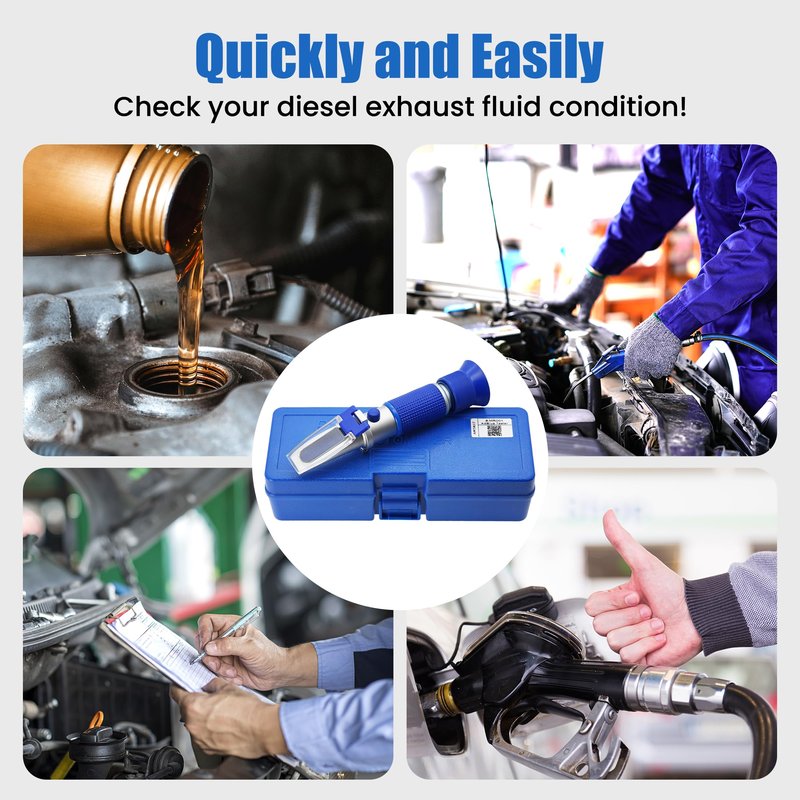 AMTAST DEF Refractometer 0-40% AdBlue Diesel Exhaust Fluid Urea Concentration Refractometer Hand Held Refractometer with ATC for Automotive Diesel, Made of Copper Not Cheap Aluminum (Model AMR001)