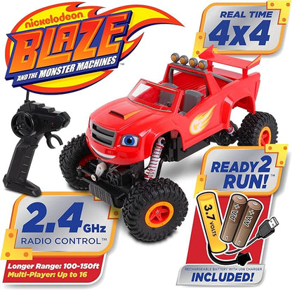 NKOK Blaze &amp The Monster Machines: RC Rock Crawler - Blaze Remote Controlled Monster 4x4 Truck 1:16 Scale 2.4 Ghz Ready to Run (6501) Ages 6+