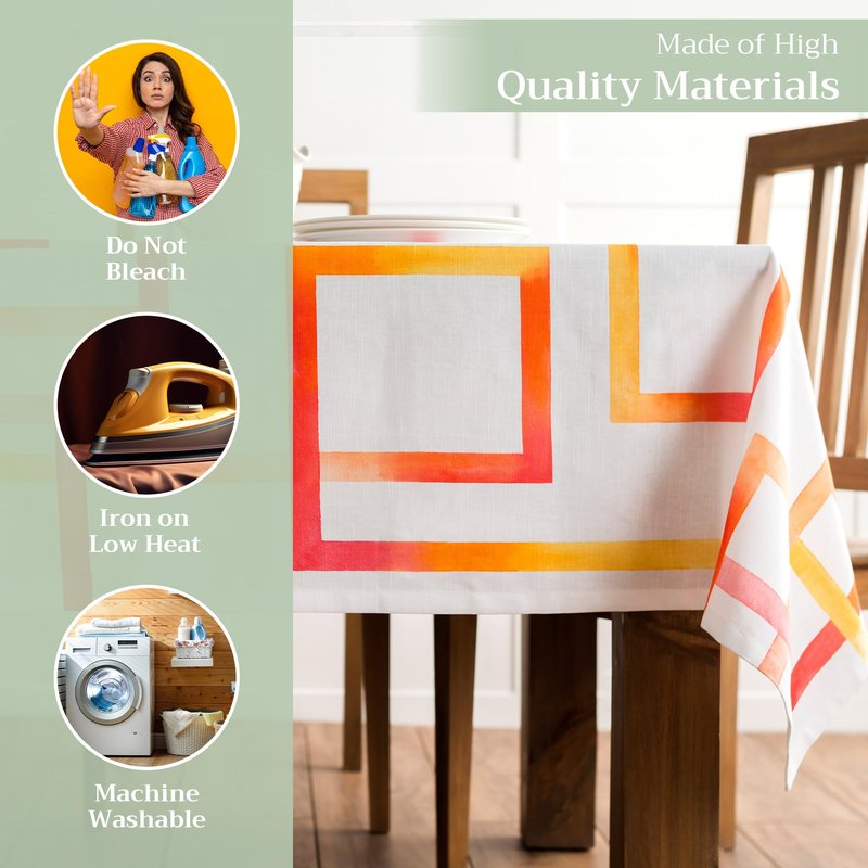 Maison d' Hermine Table Cloth Square Table 100% Cotton 54 x 54 Inches Tablecloth Reusable Decorative for Dining Kitchen Room Farmhouse Home Gifts for Mothers Day Spring Summer - Summer Maze